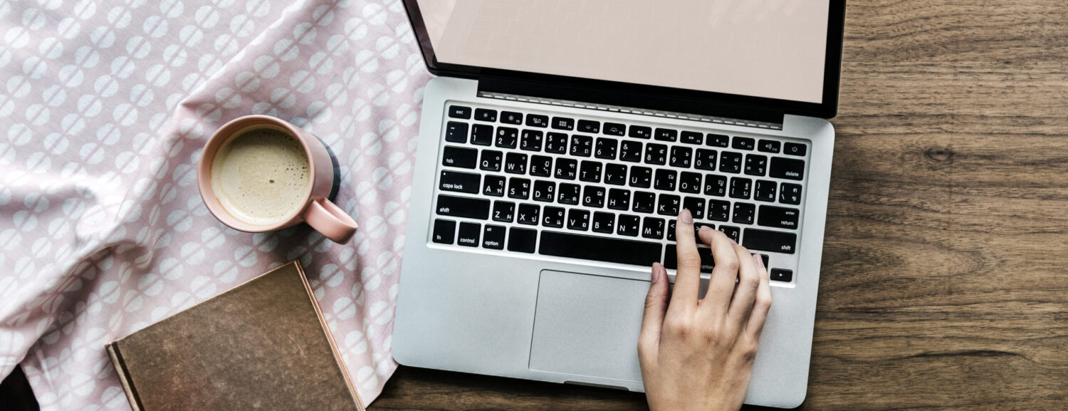 Typing on a mac laptop